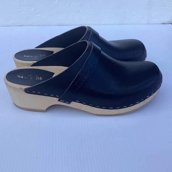 Swedish Hasbeens Shoes - SWEDISH HASBEENS Swedish Husband Clog Shoes Women's Black Round Toe 38 / 7